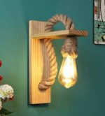 Wooden Rope Retro Modern Wall Light - Image 2