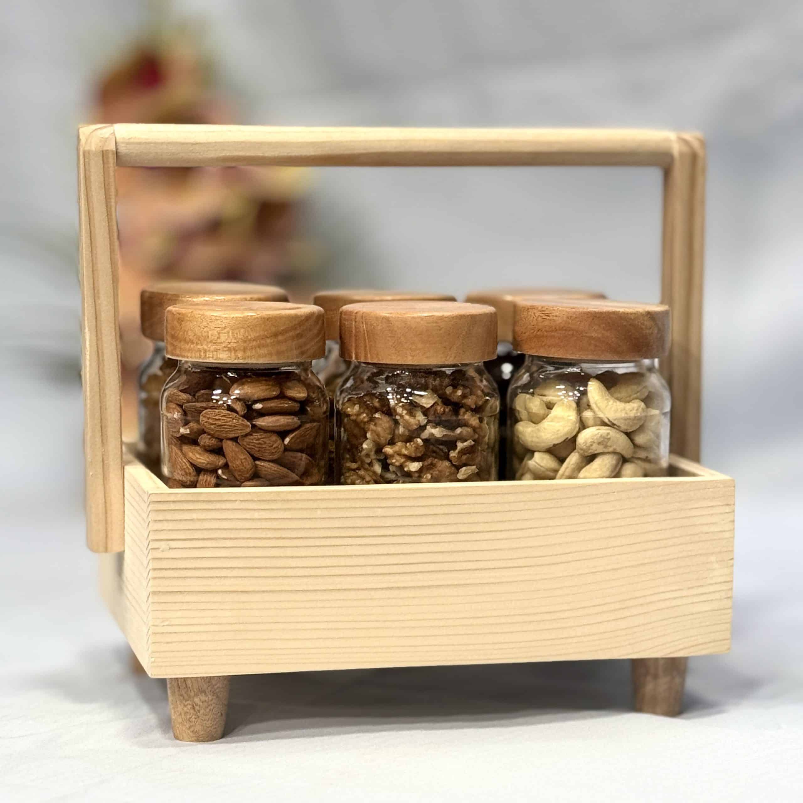 IMG_6484-2-scaled-1.jpeg Wooden Spice Tray with 6 pcs glass jar - Image 3