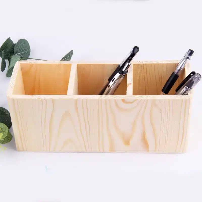 Sb6c4d7d7d4cd40f58fa94c57ce08e29dQ.webp 3 Grid Wooden Pen Holder Desk Organizer - Image 1