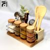 kitchen organizer with 4 pcs glass jar