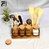 kitchen organizer with 4 pcs glass jar