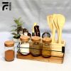 kitchen organizer with 4 pcs glass jar